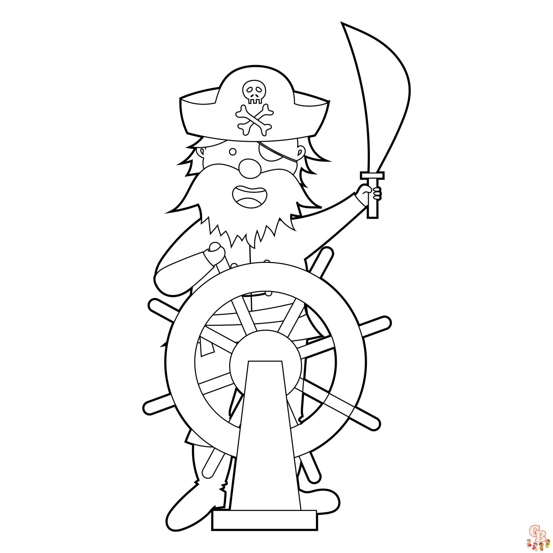 Coloriage La famille pirate