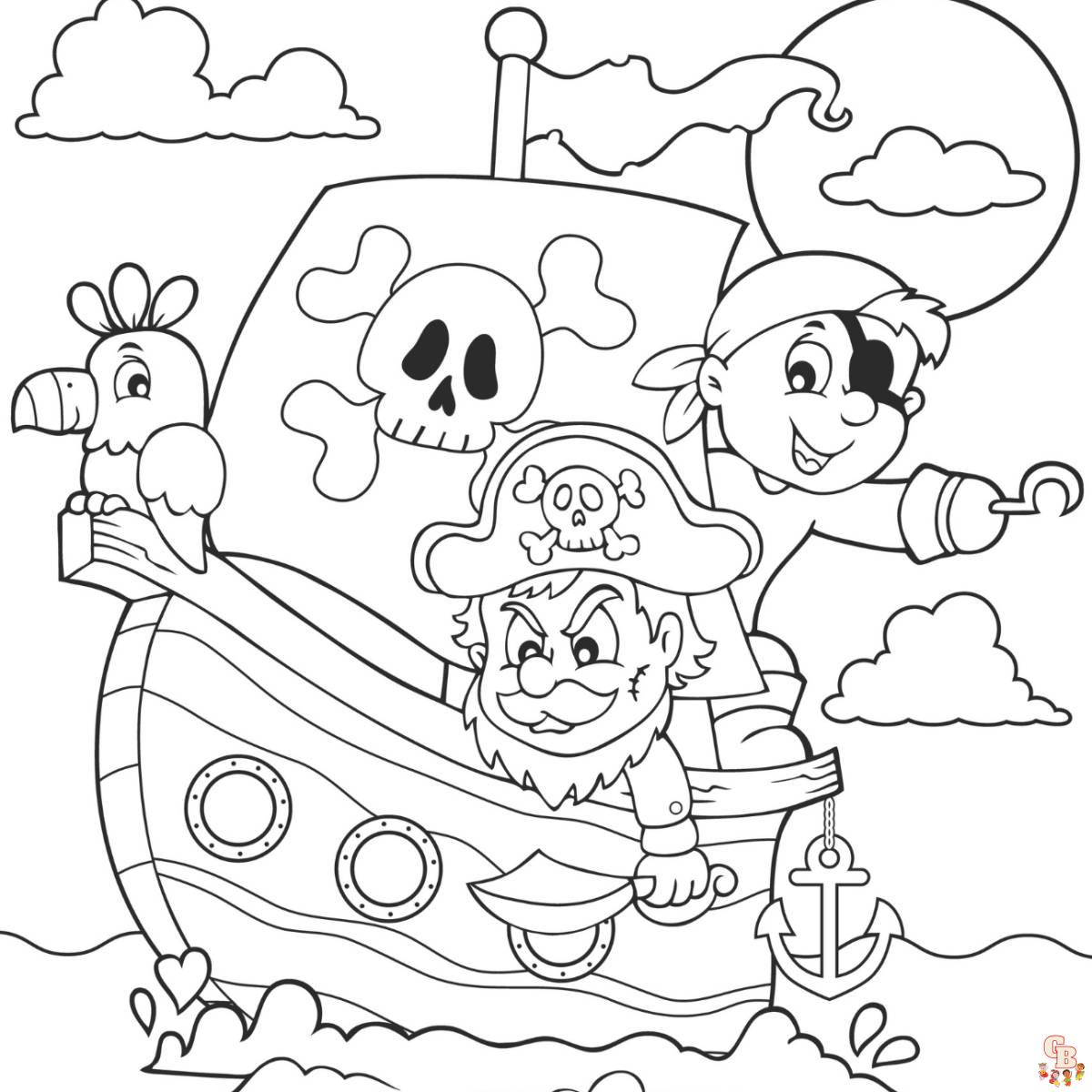 Coloriage La famille pirate