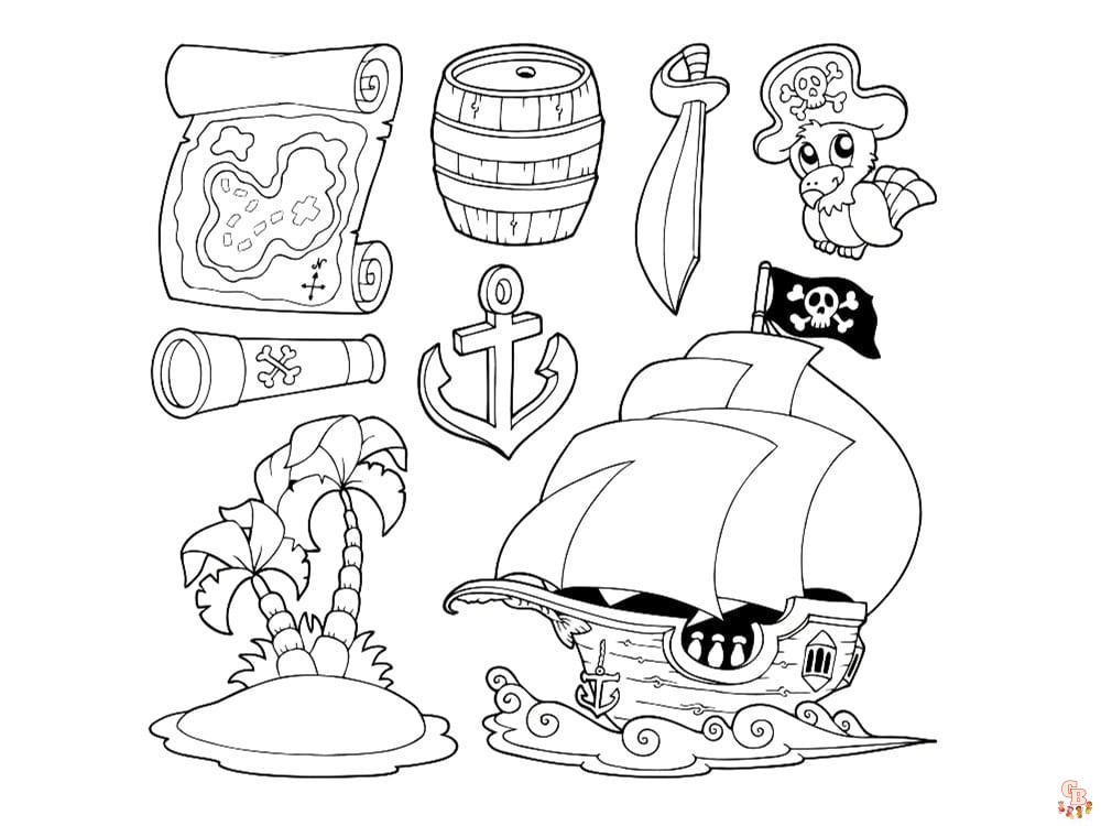 Coloriage La famille pirate