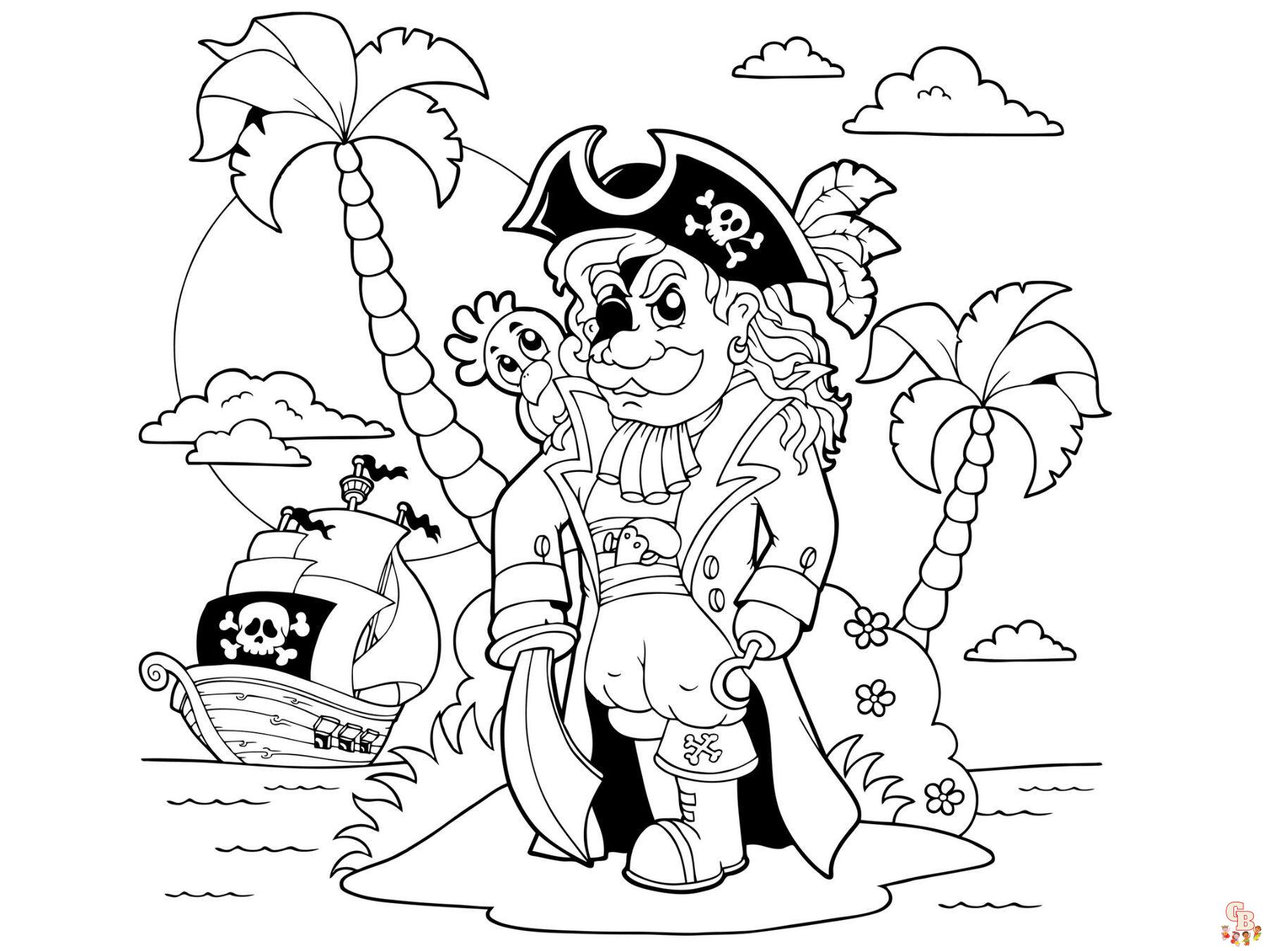 Coloriage La famille pirate