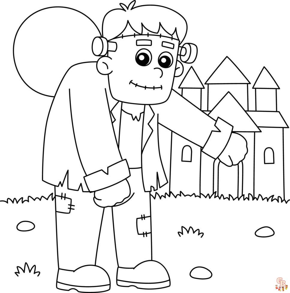 Coloriage Le chat de Frankenstein