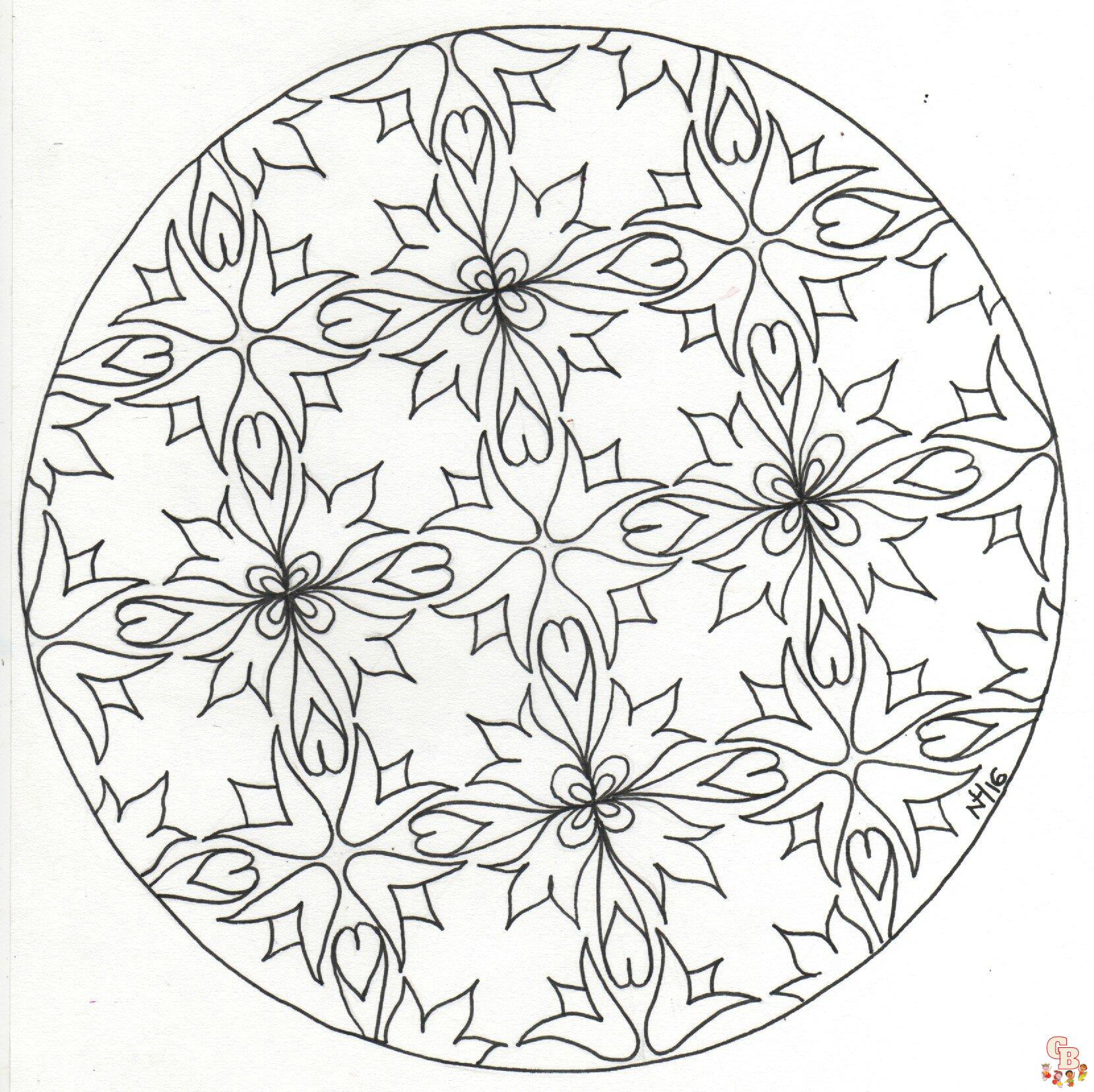 Coloriage Le mandala est un dessin inscrit dans un cercle