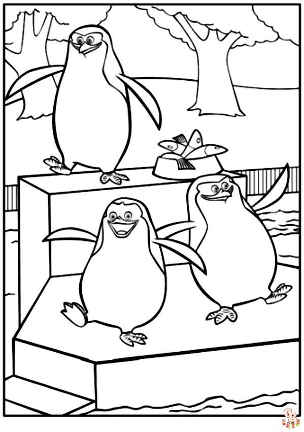 Coloriage Les Pingouins de Madagascar