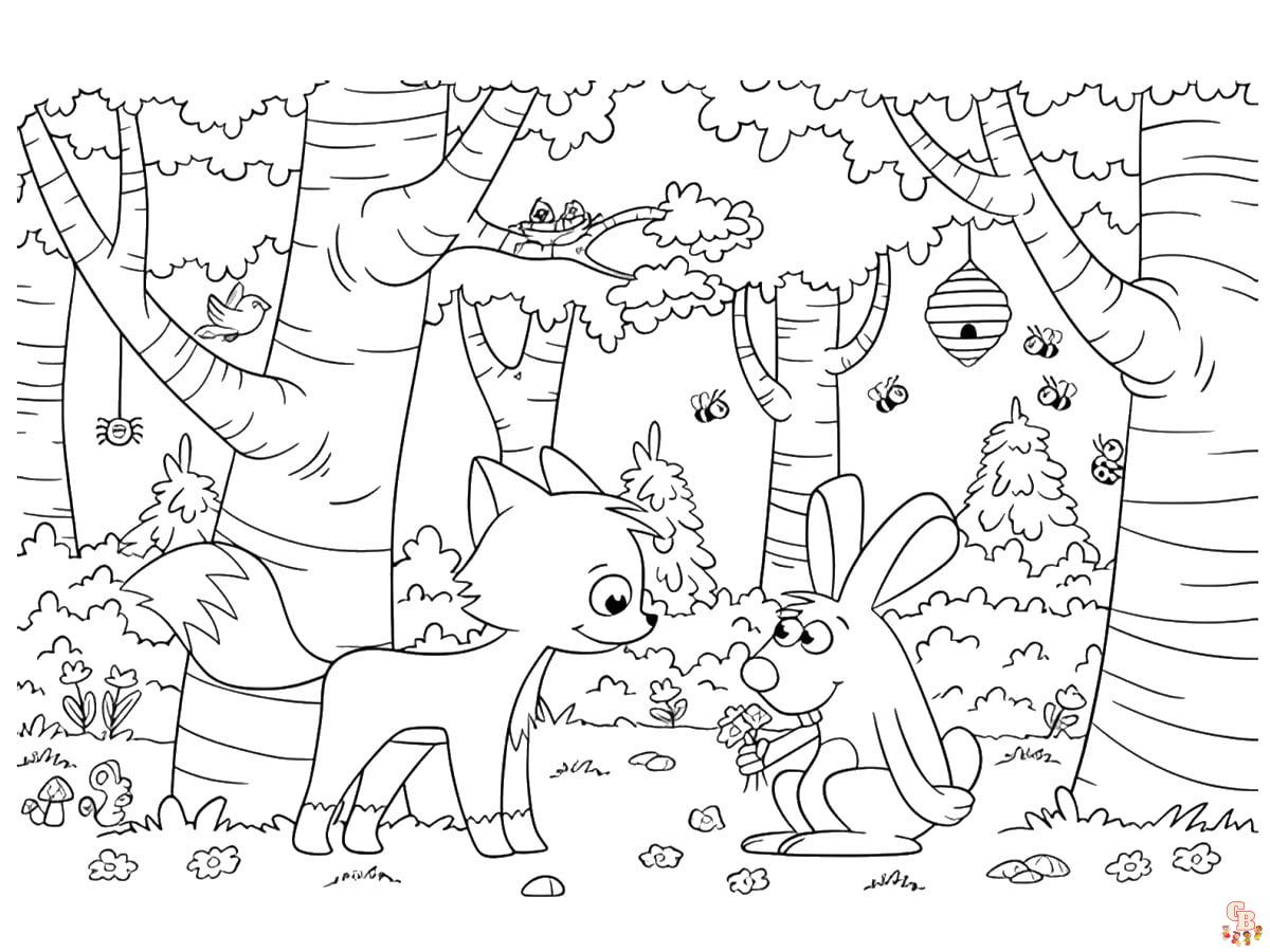 Coloriage Les copains de la foret