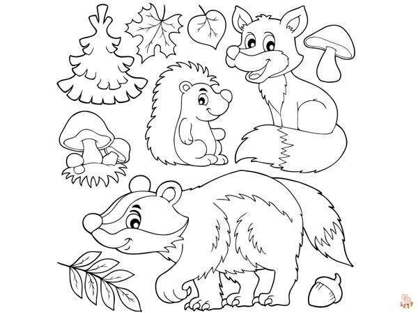 Coloriage Les copains de la foret