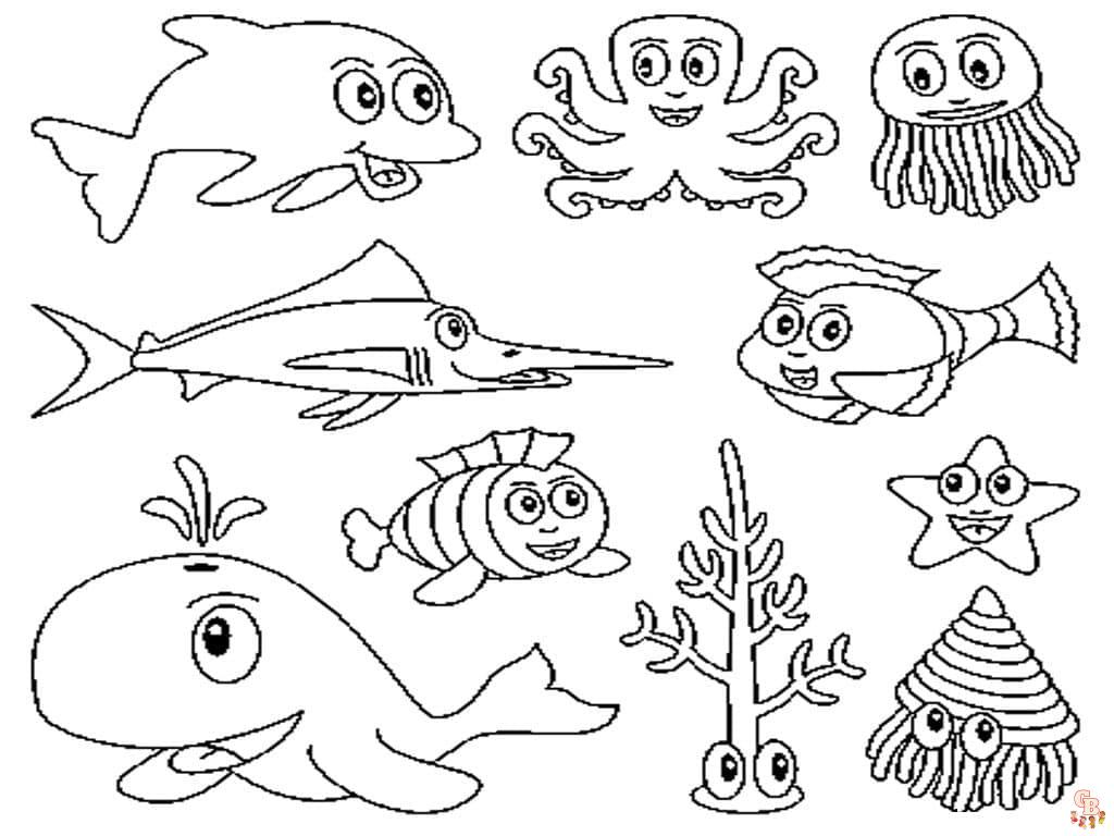 Coloriage Mammiferes marins