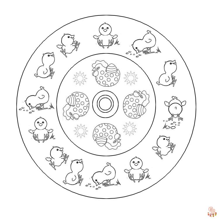 Coloriage Mandala Paques