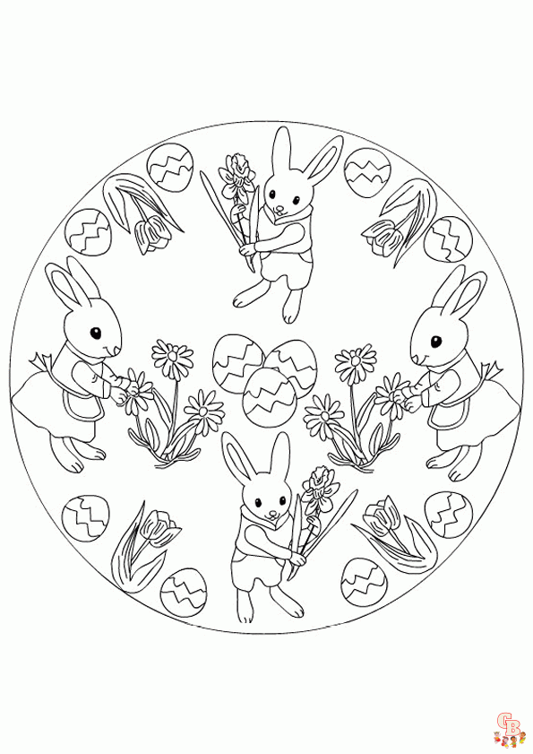 Coloriage Mandala Poule de Paques