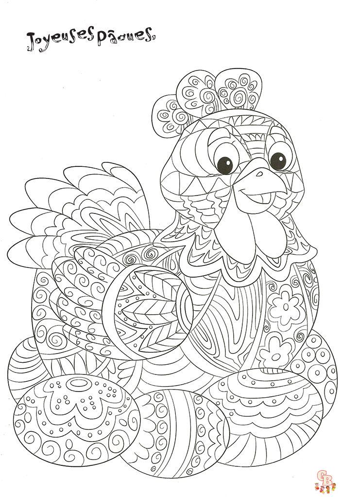 Coloriage Mandala Poule de Paques