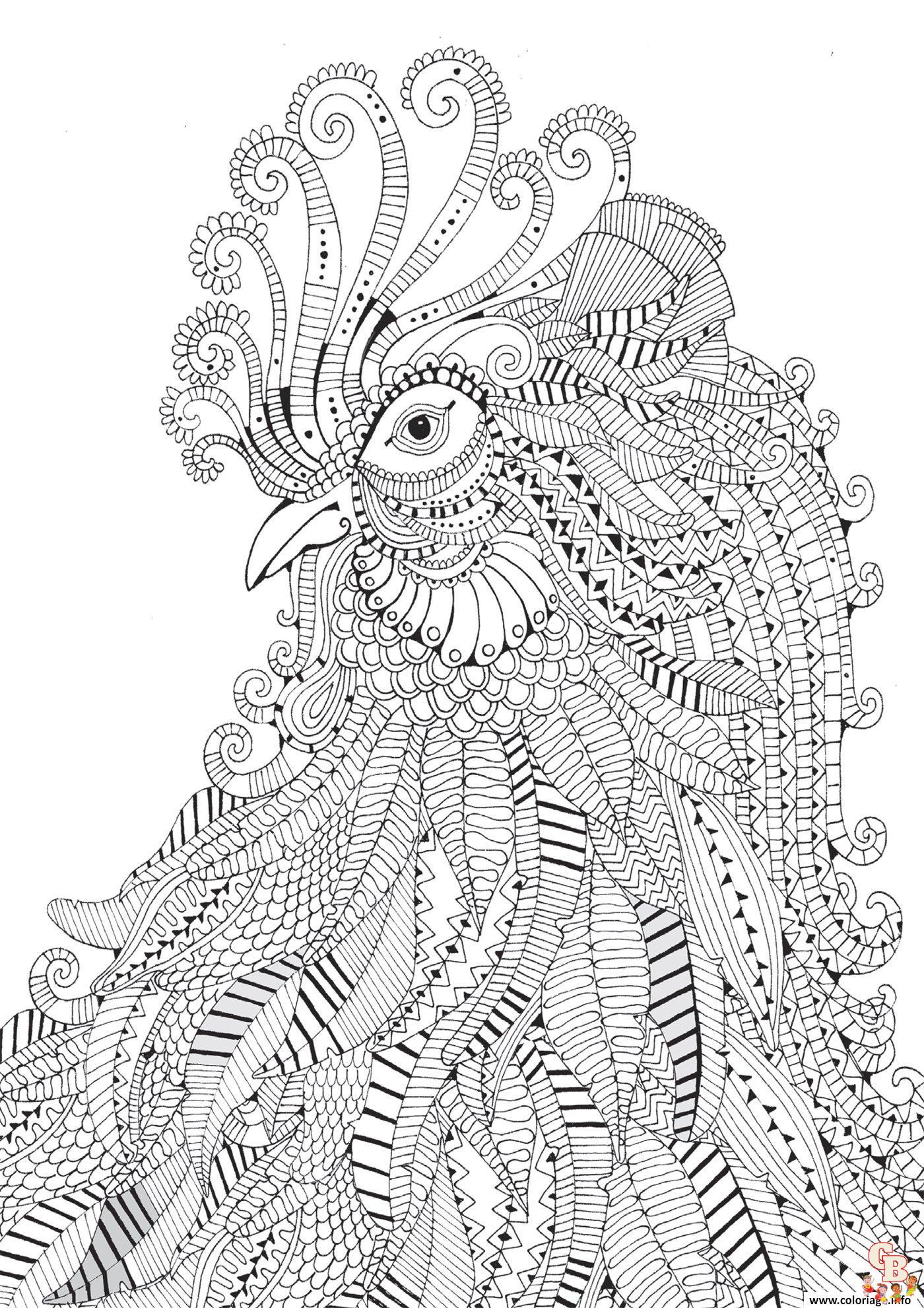 Coloriage Mandala Poule de Paques