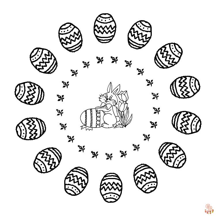 Coloriage Mandala Poule de Paques