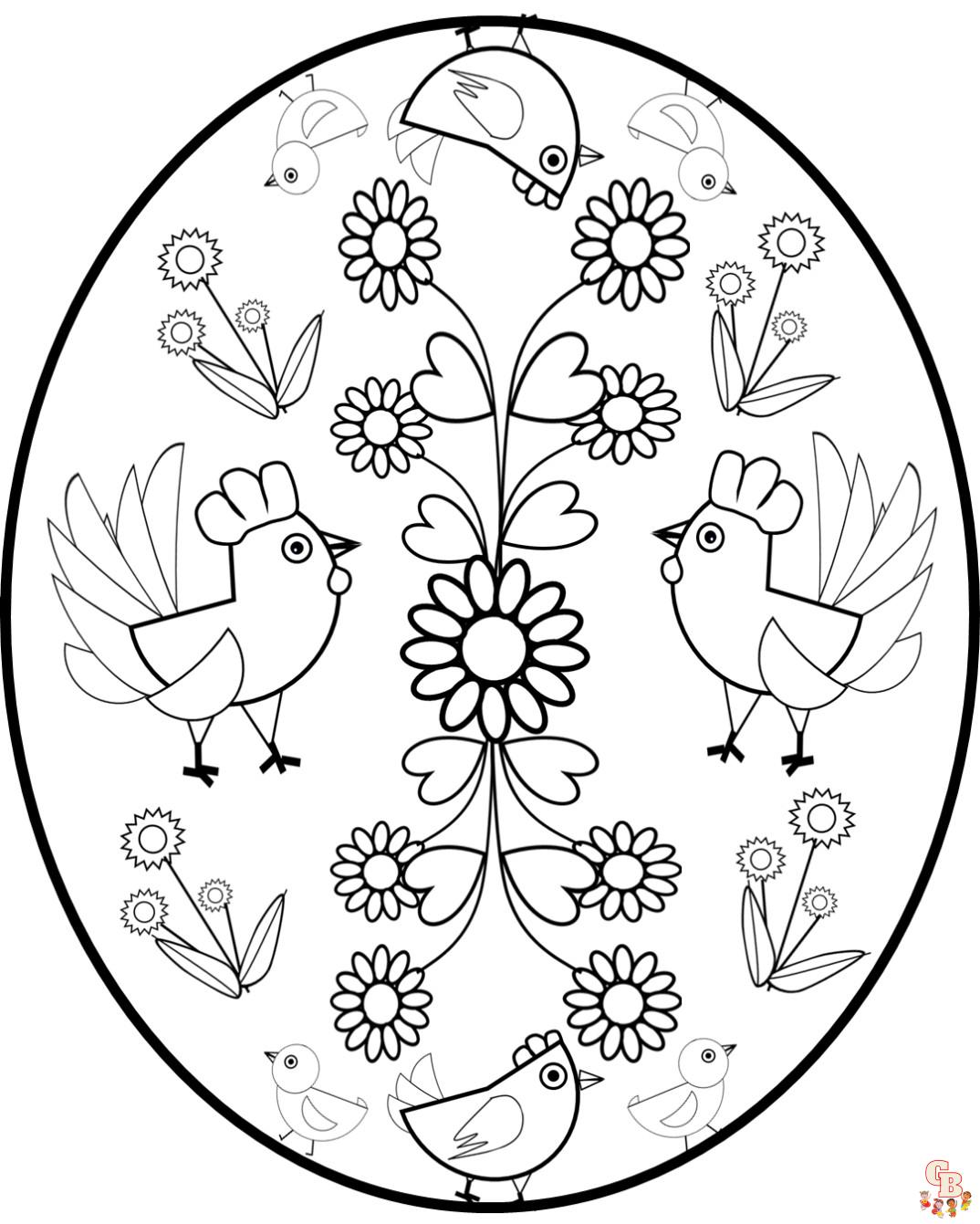 Coloriage Mandala Poule de Paques