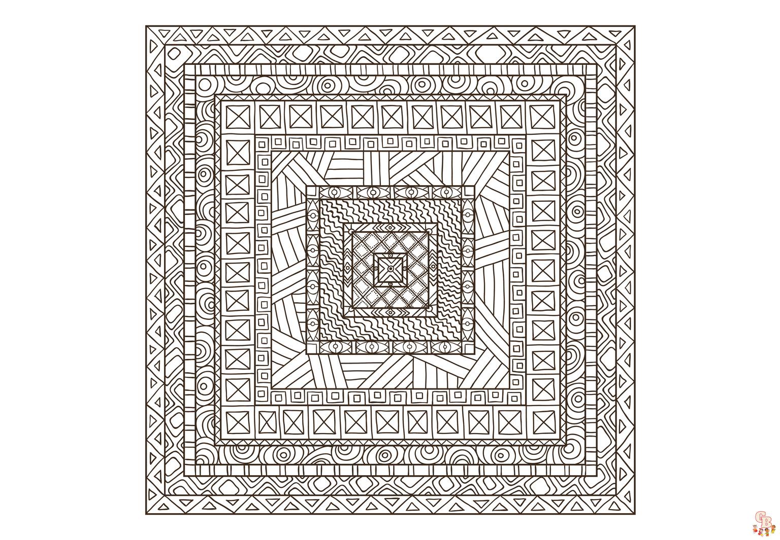 Coloriage Mandala azteque