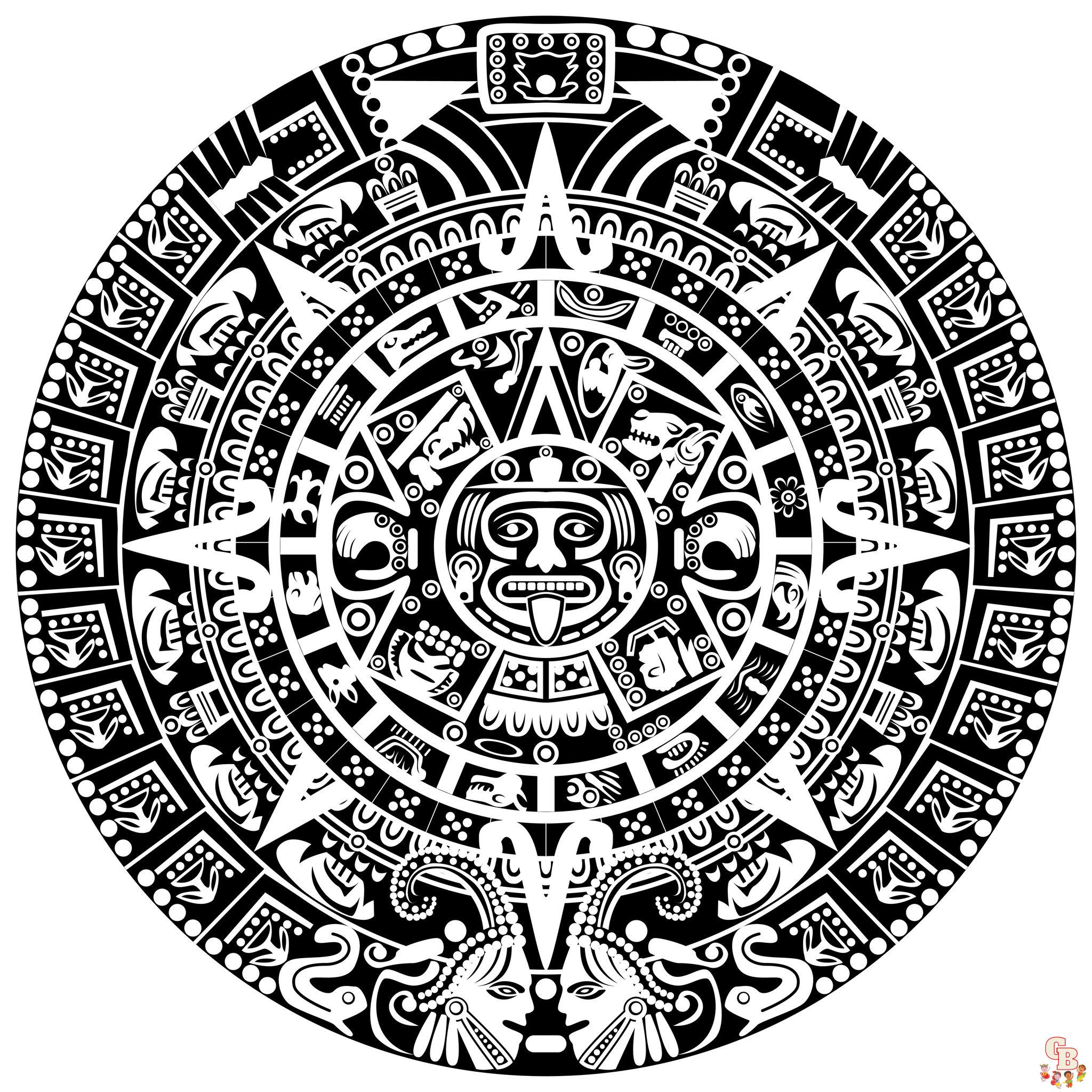 Coloriage Mandala azteque