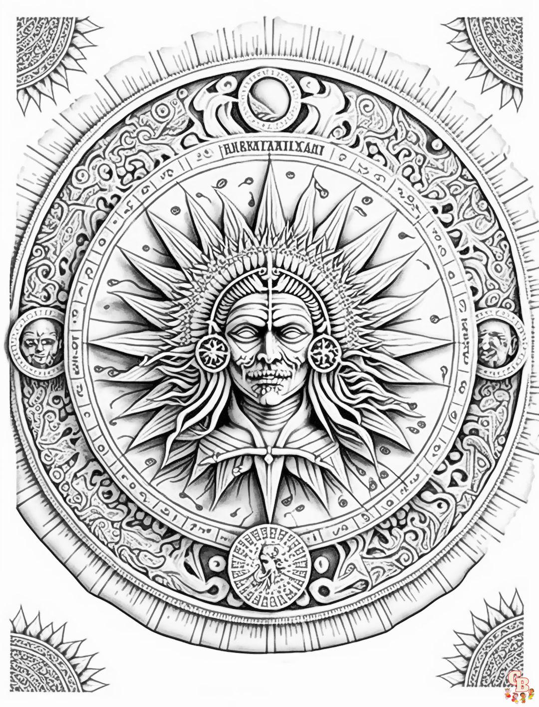 Coloriage Mandala azteque