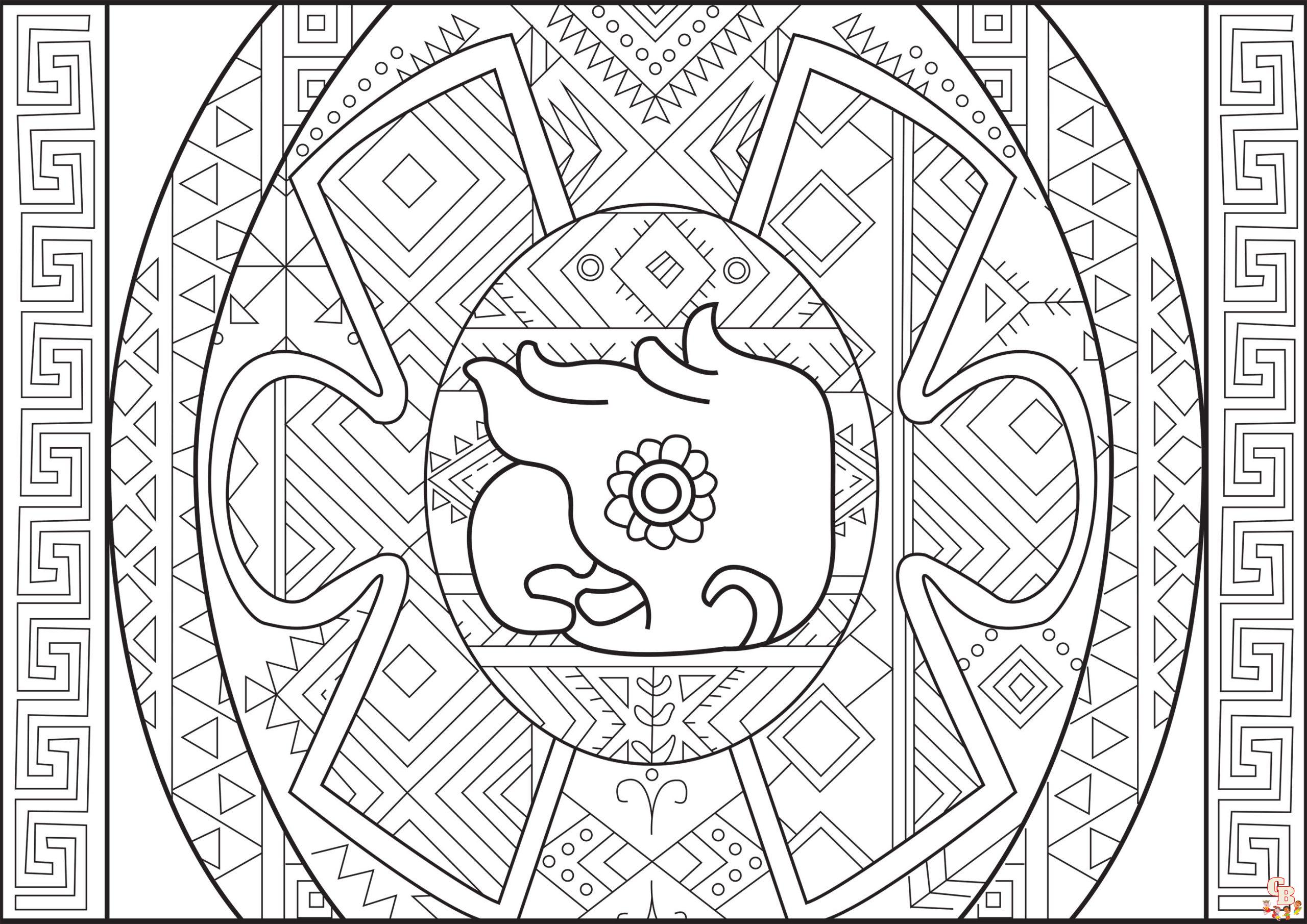 Coloriage Mandala azteque