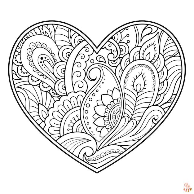 Coloriage Mandala coeur