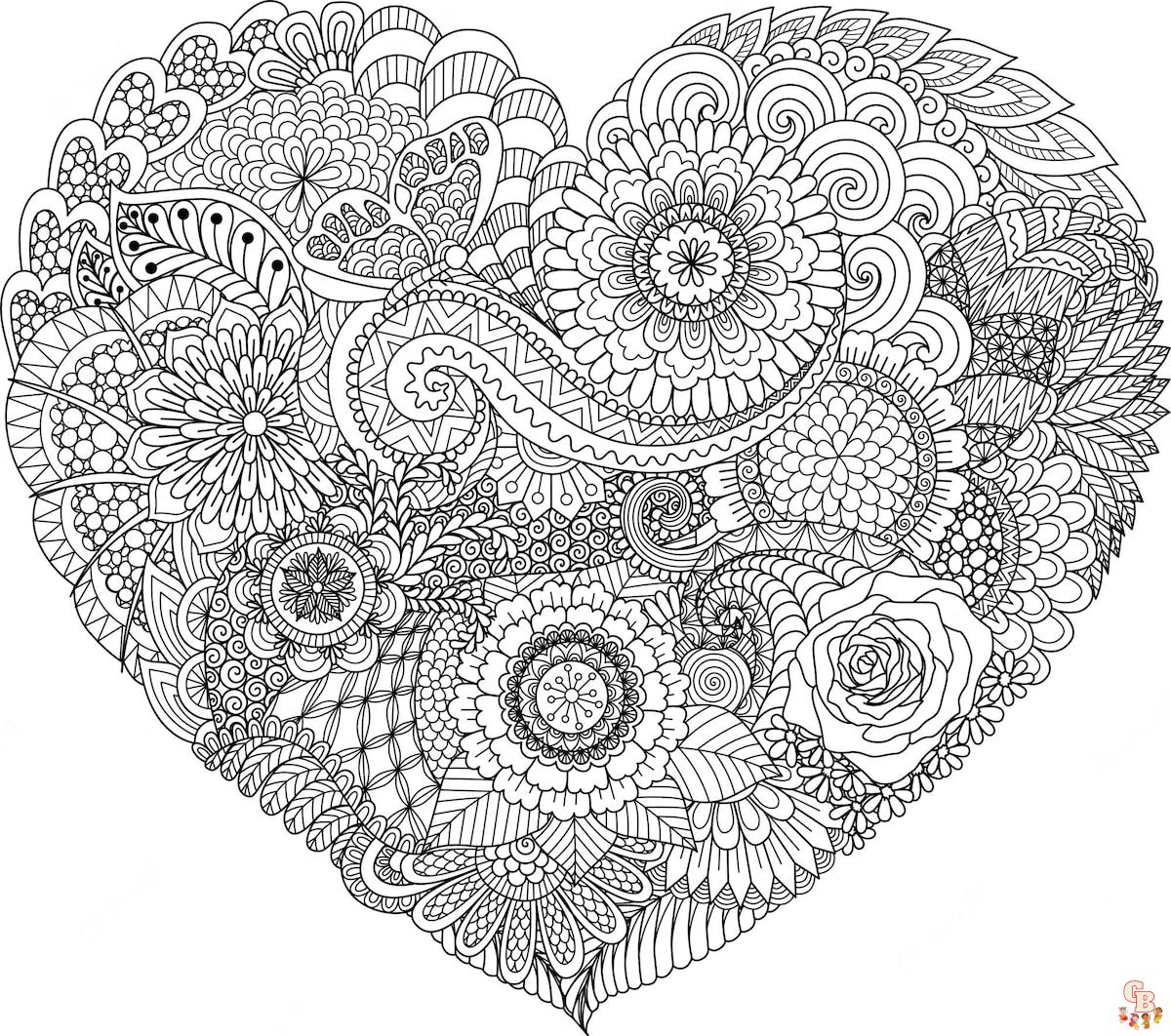 Coloriage Mandala coeur