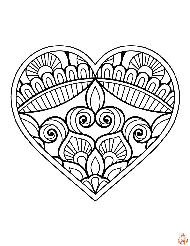 Coloriage Mandala coeur