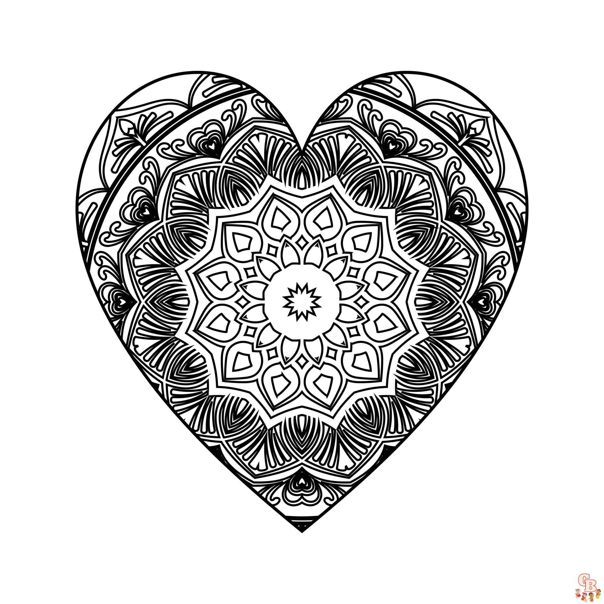 Coloriage Mandala coeur