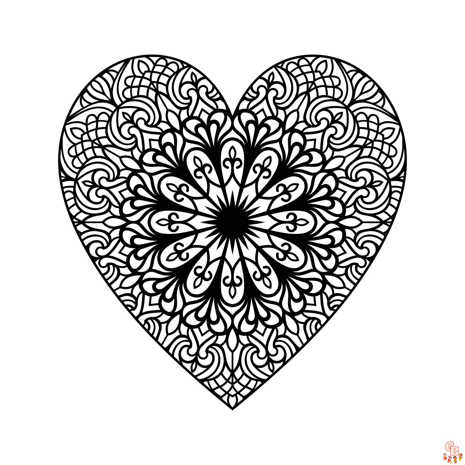 Coloriage Mandala coeur