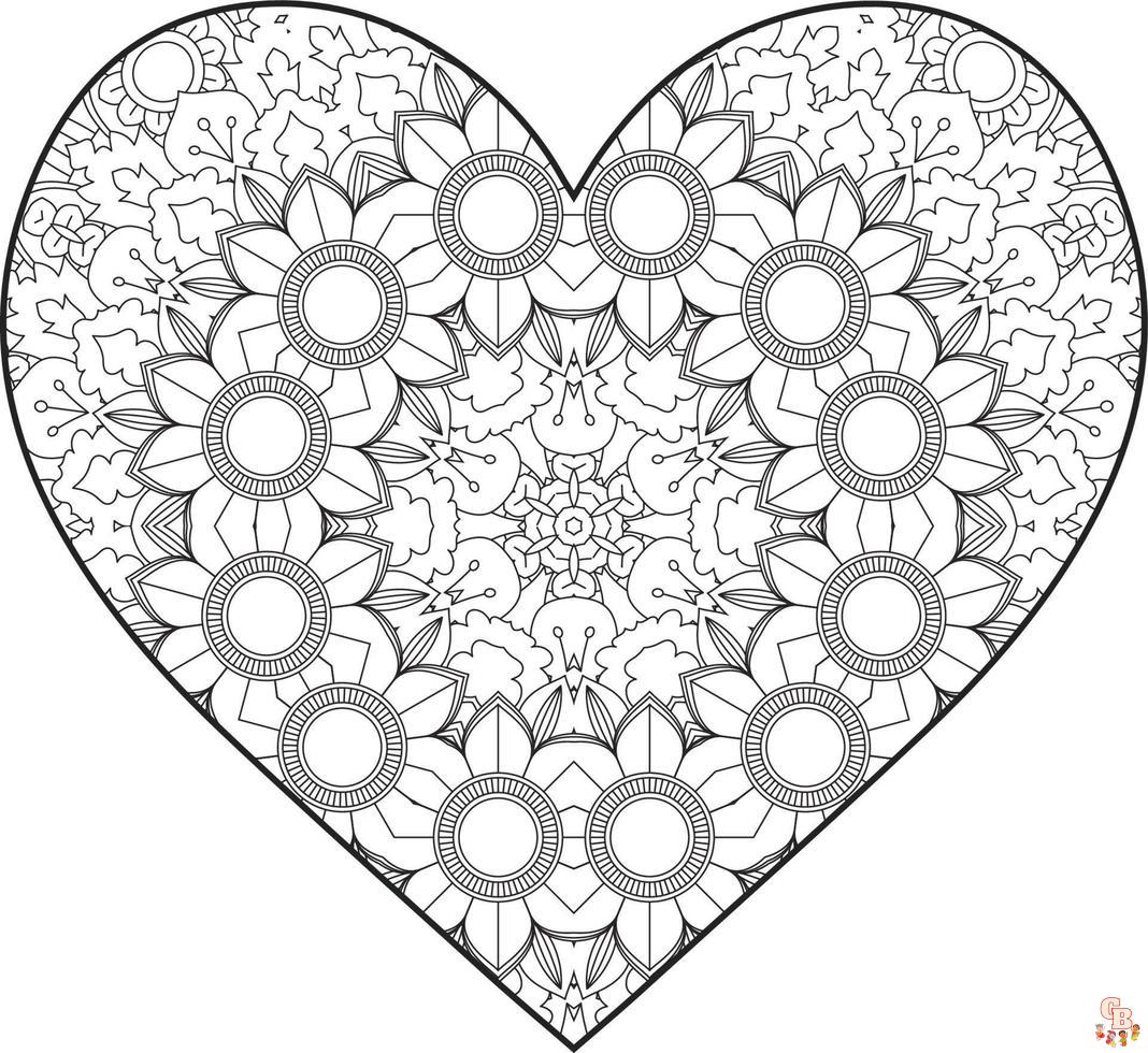 Coloriage Mandala coeur