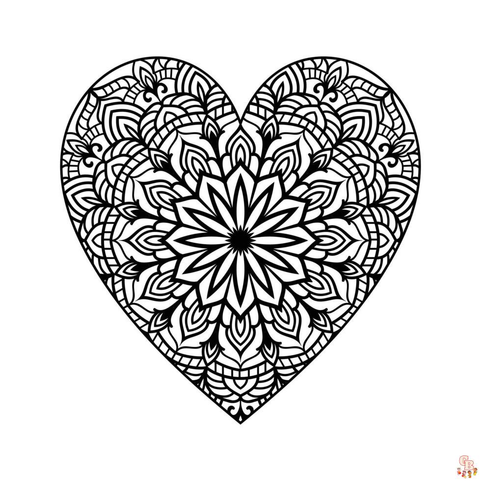 Coloriage Mandala coeur