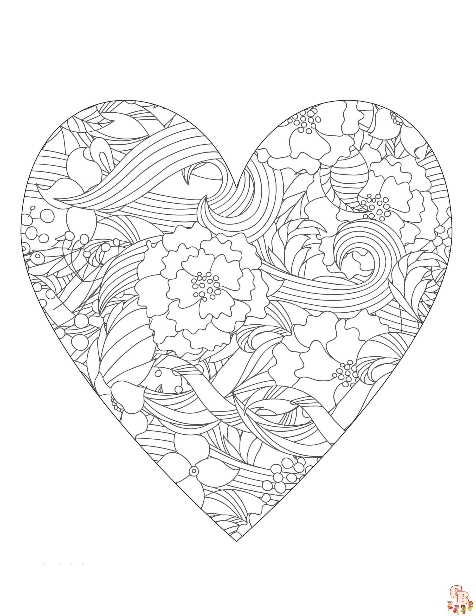 Coloriage Mandala coeur