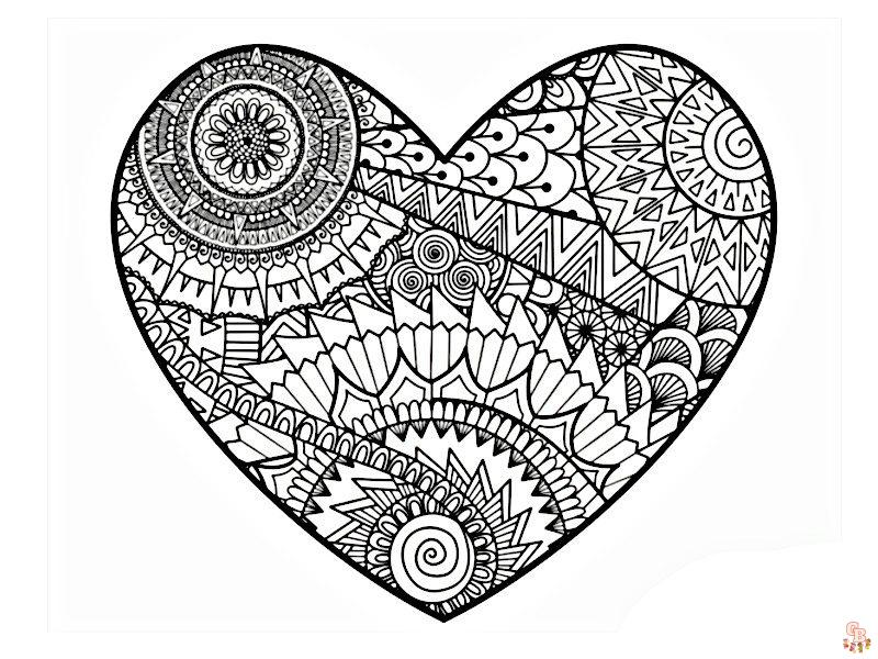 Coloriage Mandala coeur