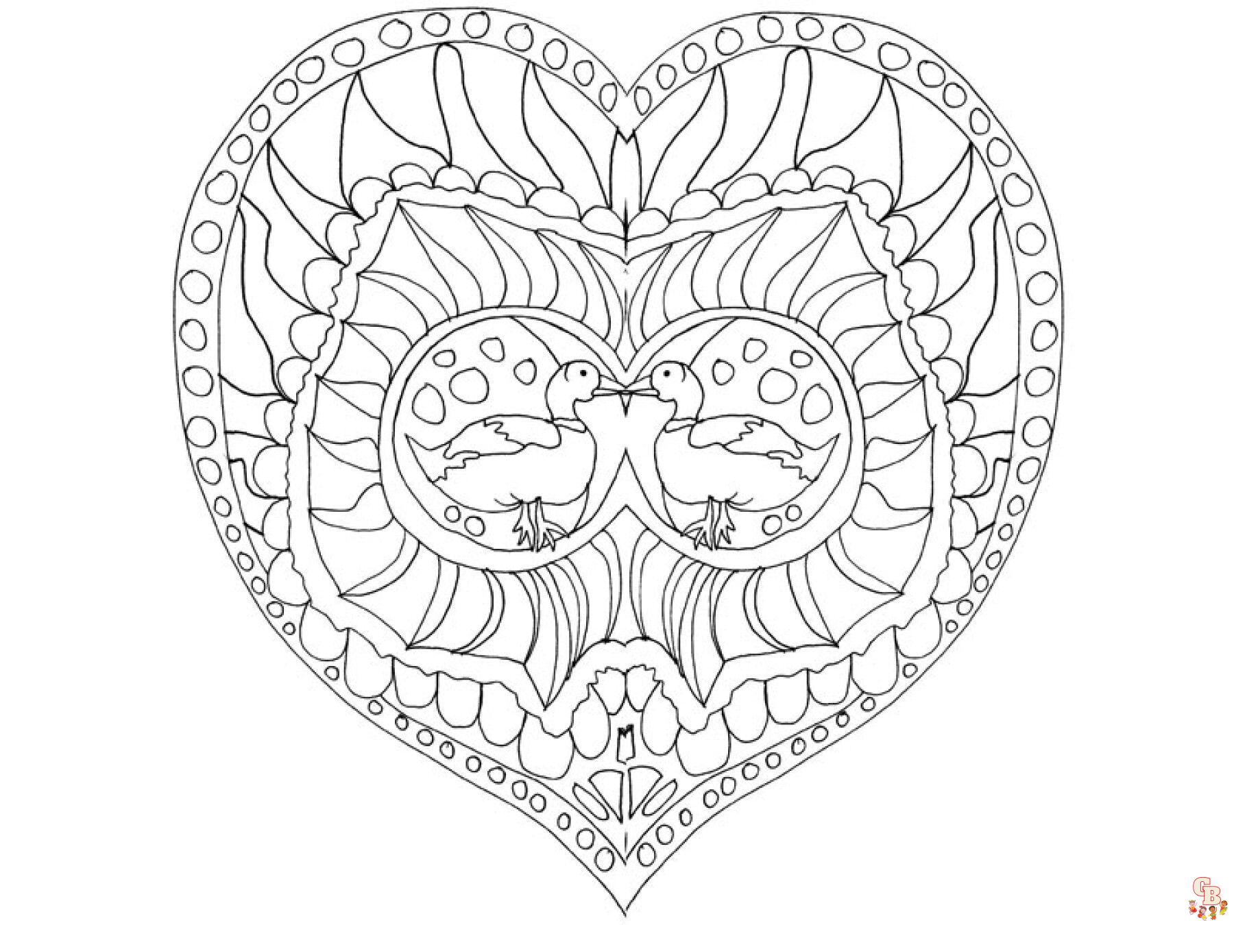 Coloriage Mandala coeur