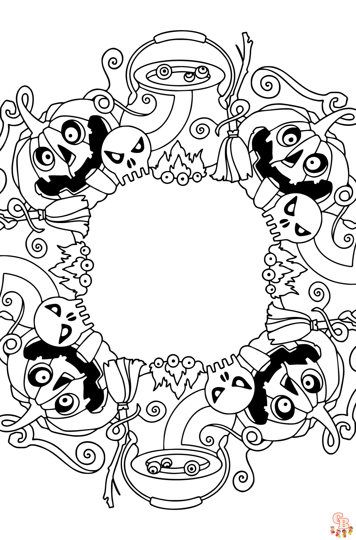 Coloriage Mandala dHalloween a colorier