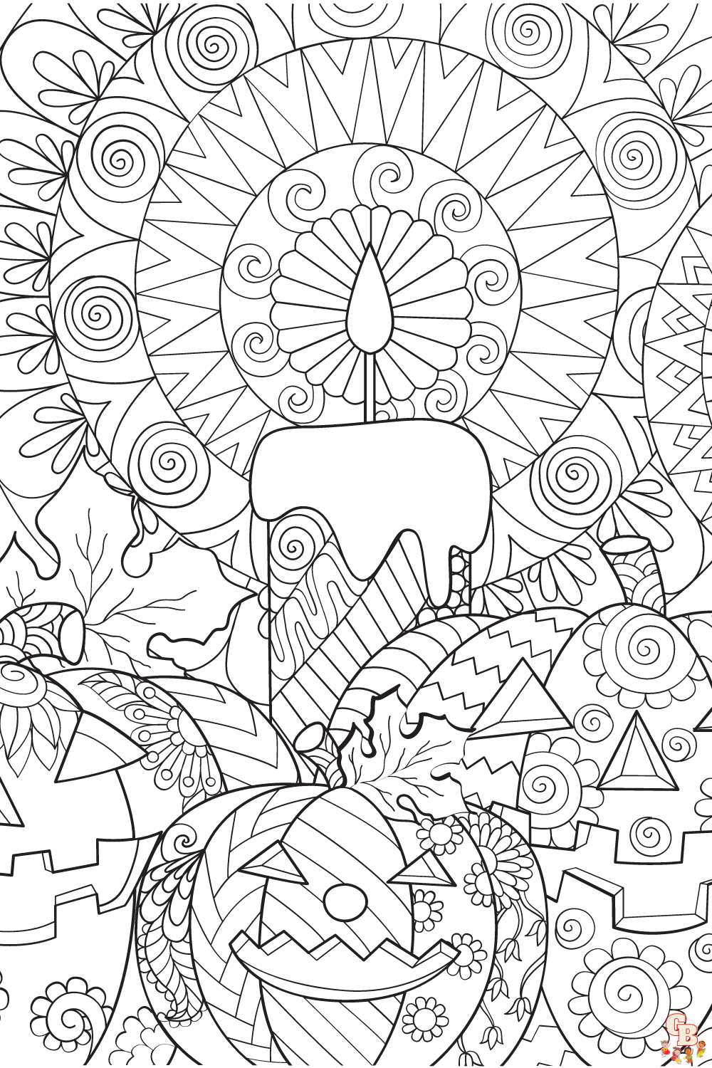 Coloriage Mandala dHalloween a colorier