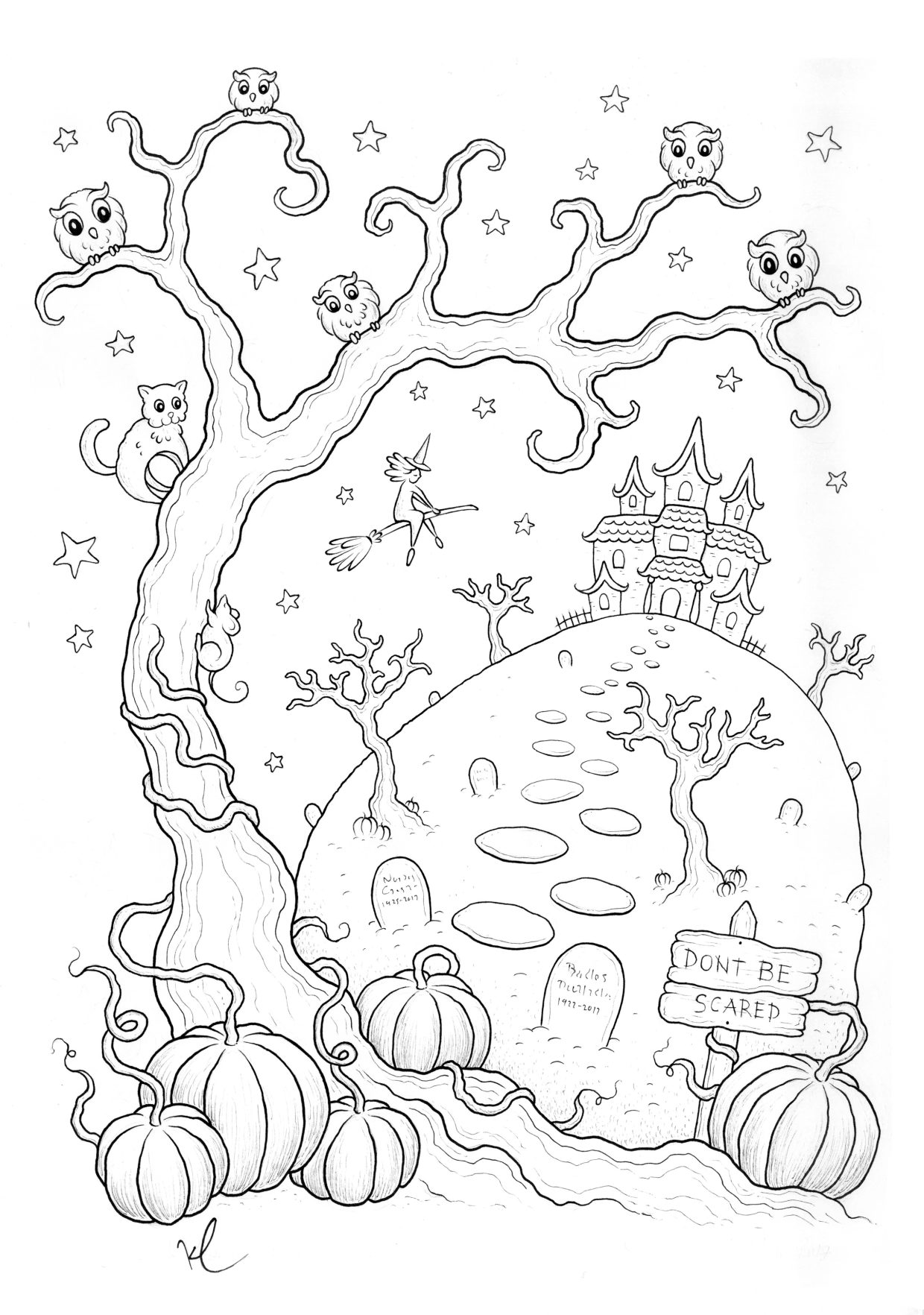 Coloriage Mandala dHalloween a colorier