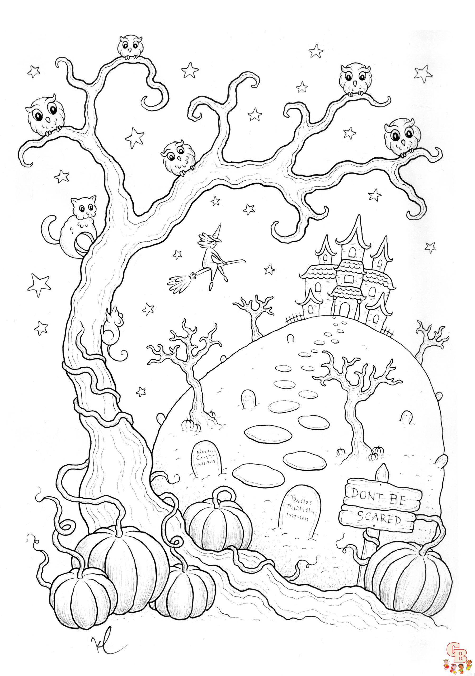 Coloriage Mandala dHalloween a colorier