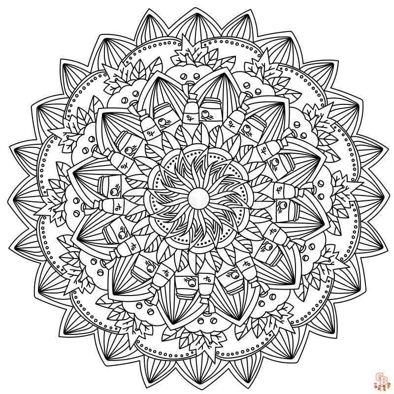 Coloriage Mandala dHalloween avec des citrouilles