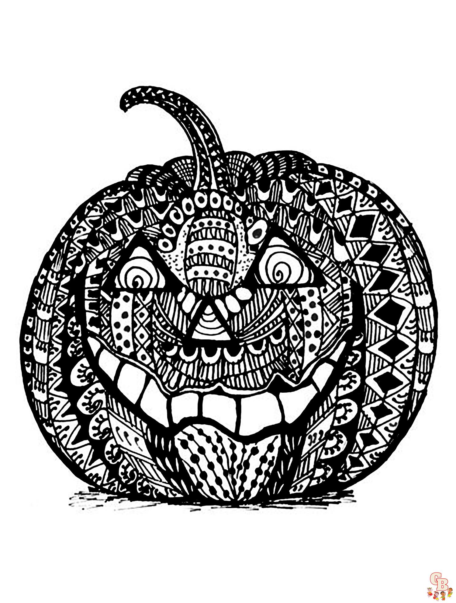 Coloriage Mandala dHalloween avec des citrouilles