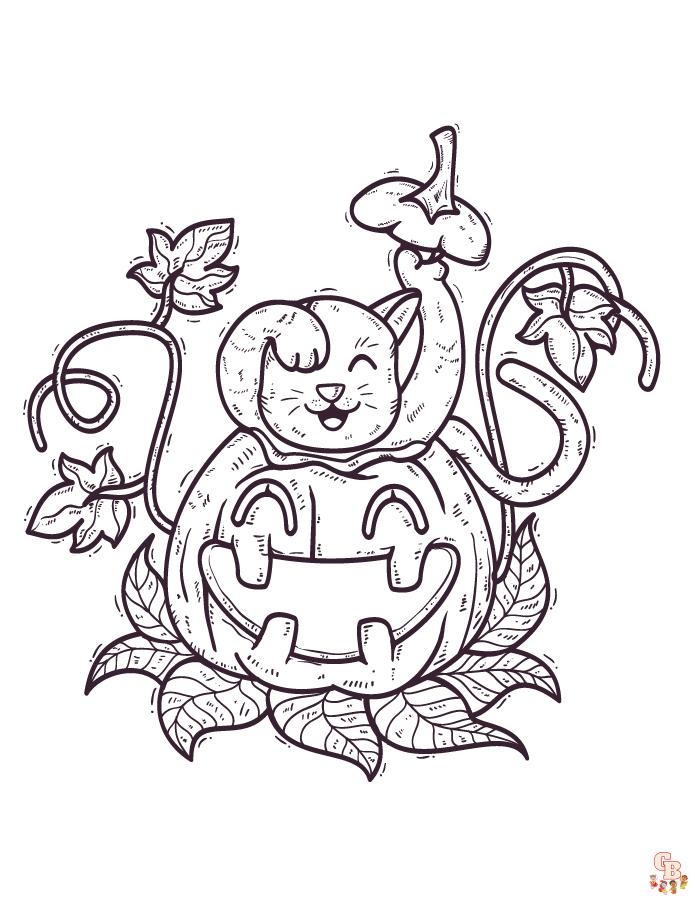 Coloriage Mandala dHalloween avec des citrouilles