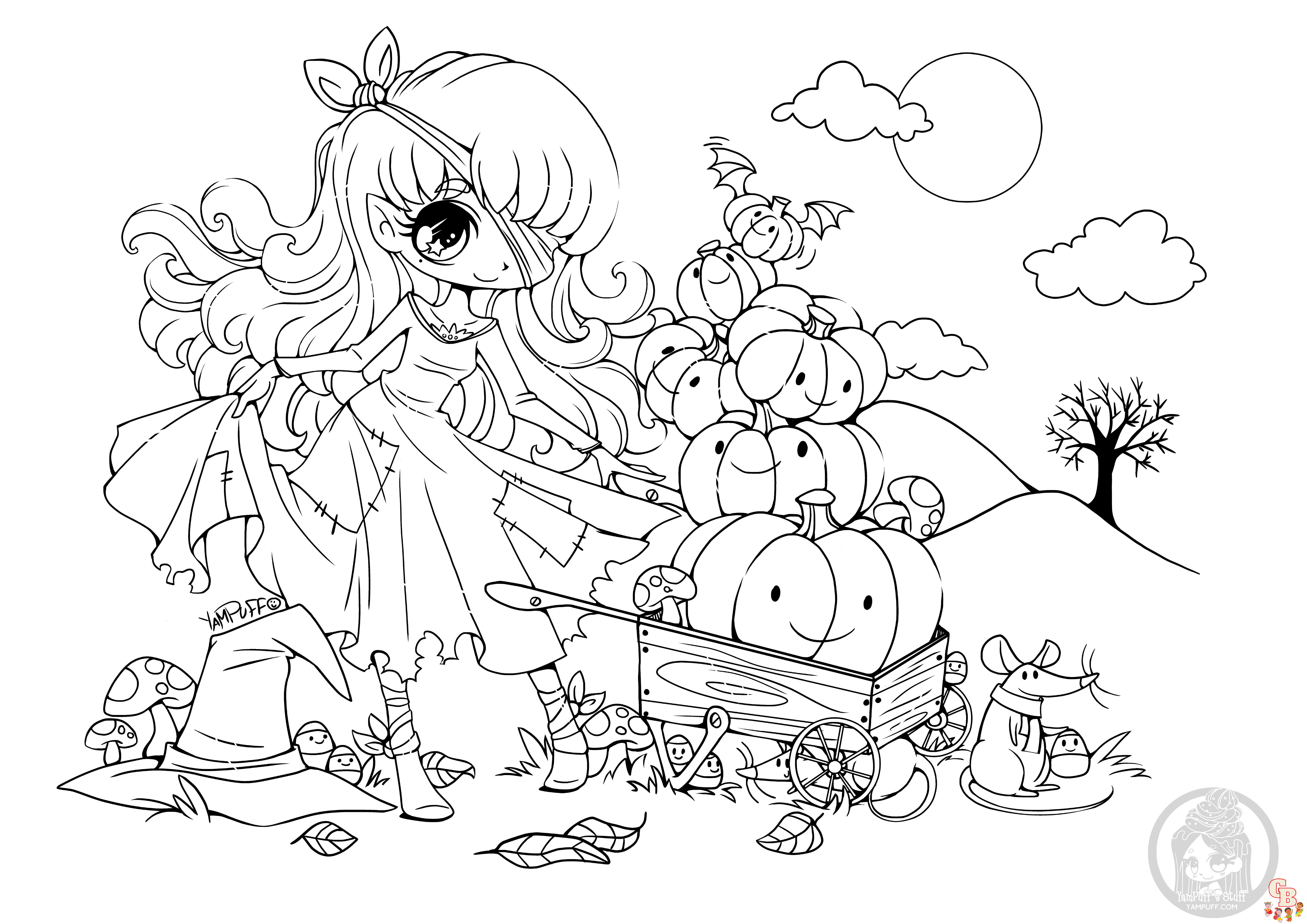 Coloriage Mandala dHalloween avec des citrouilles