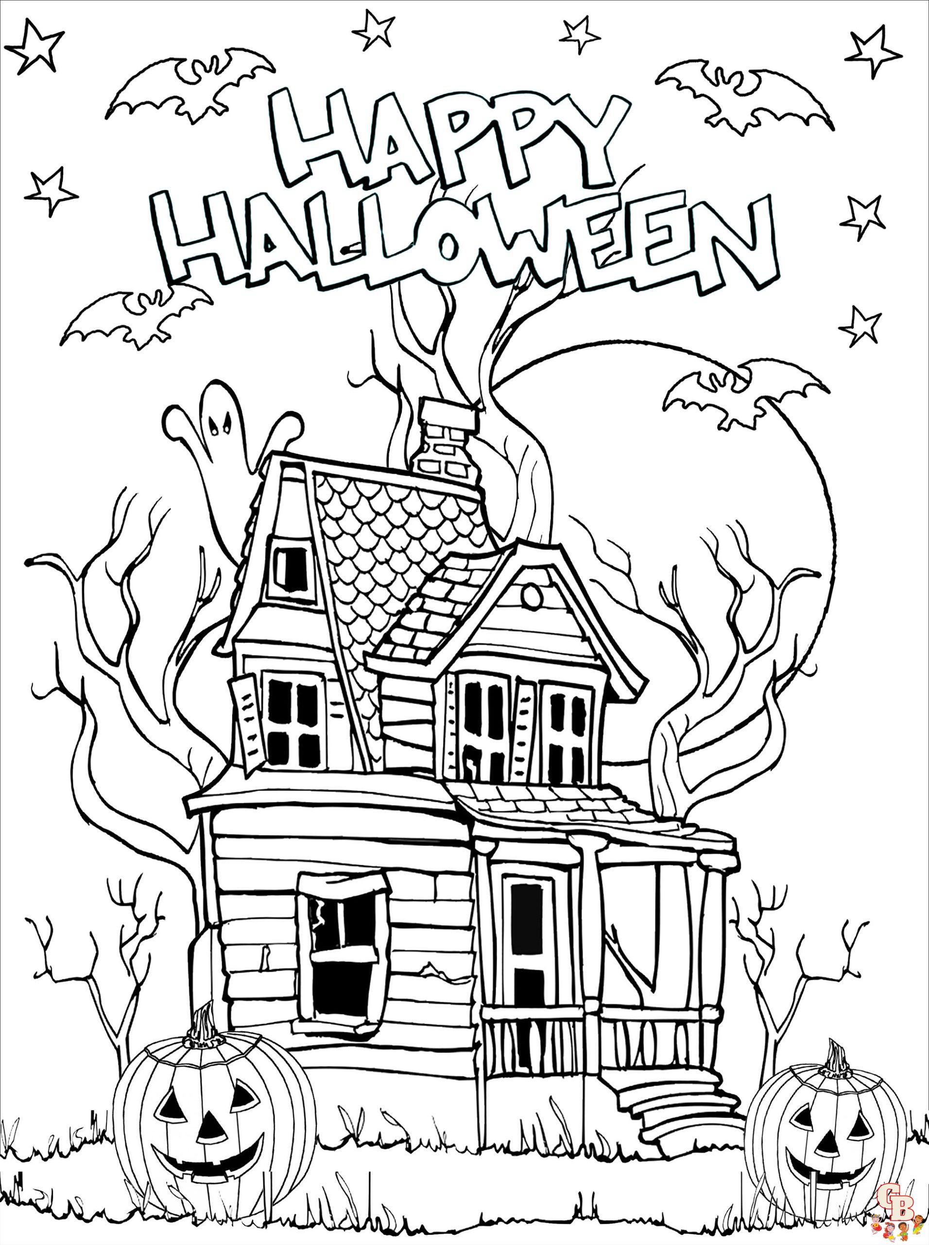 Coloriage Mandala dHalloween avec des fantomes