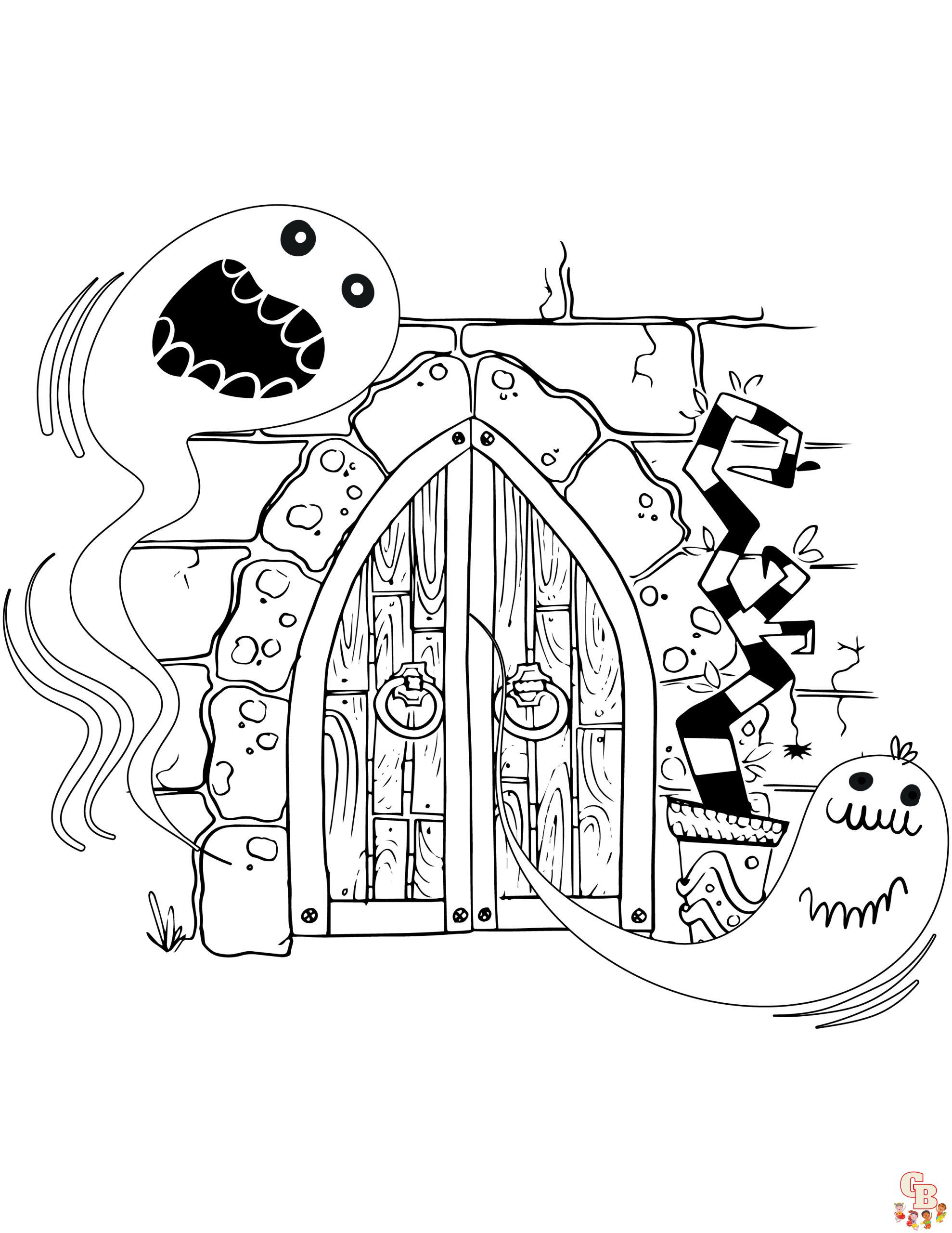 Coloriage Mandala dHalloween avec des fantomes