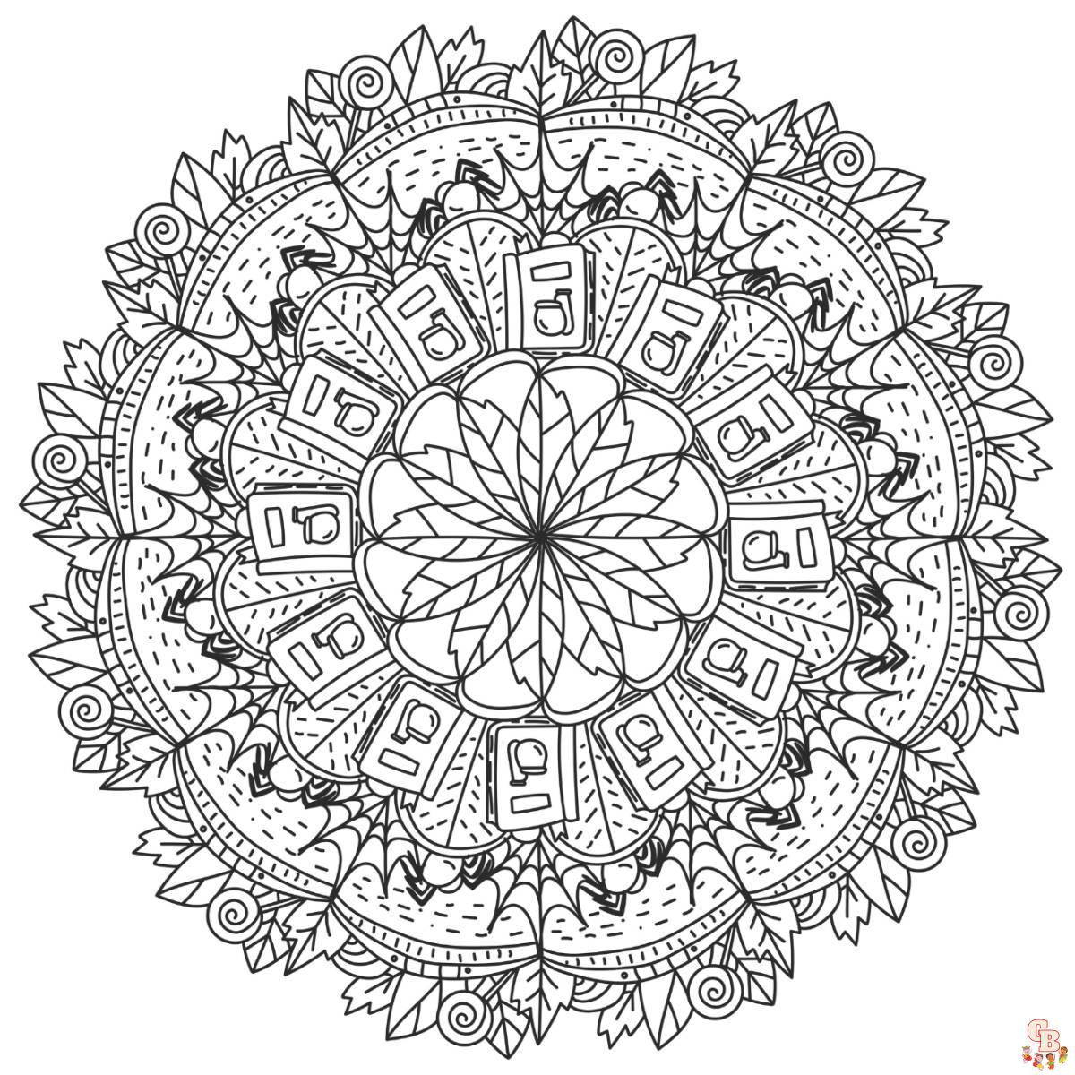 Coloriage Mandala dHalloween de la sorciere