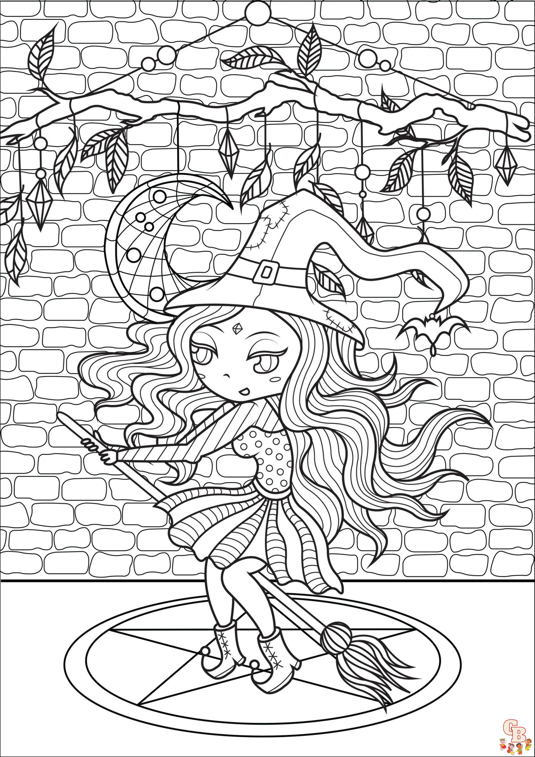 Coloriage Mandala dHalloween de la sorciere