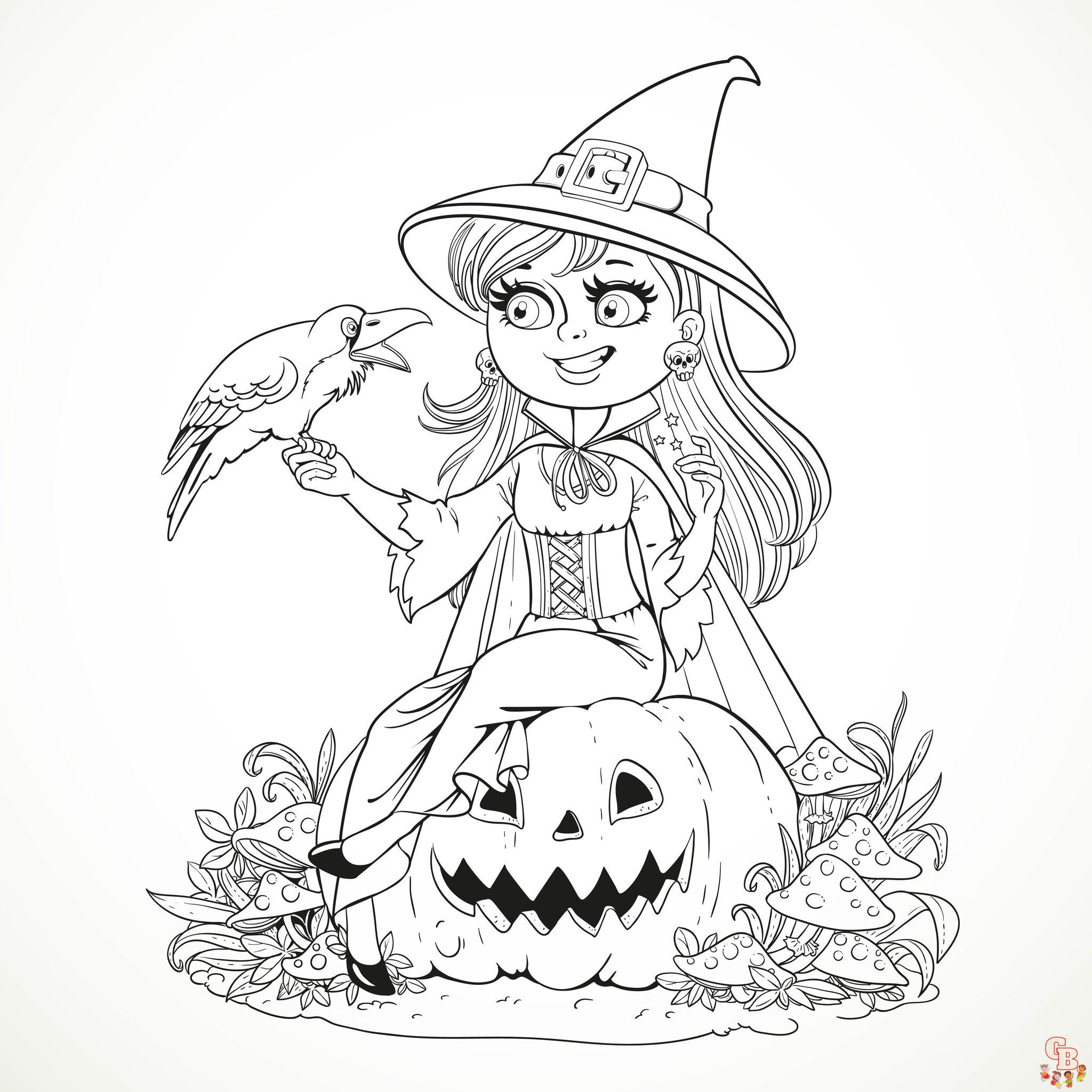 Coloriage Mandala dHalloween de la sorciere