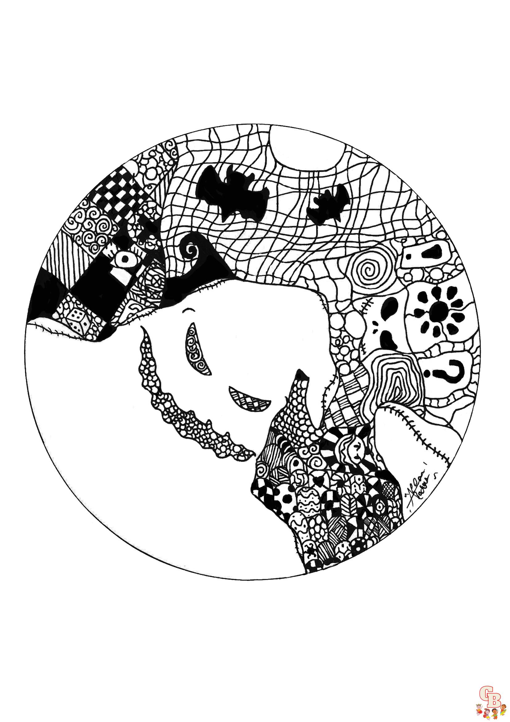 Coloriage Mandala dHalloween facile