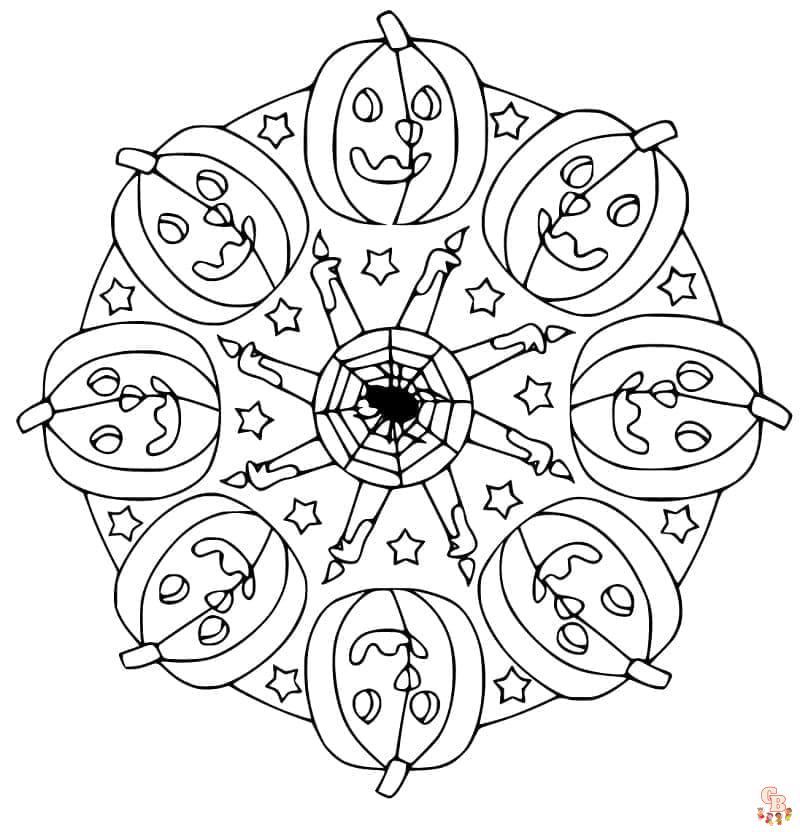 Coloriage Mandala dHalloween original