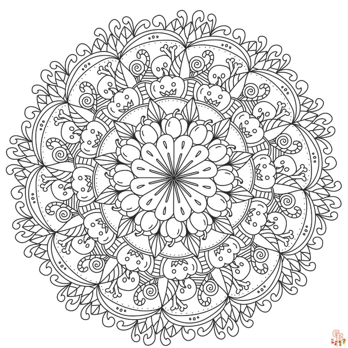 Coloriage Mandala dHalloween pour les maternelles