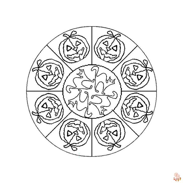 Coloriage Mandala dHalloween pour les maternelles