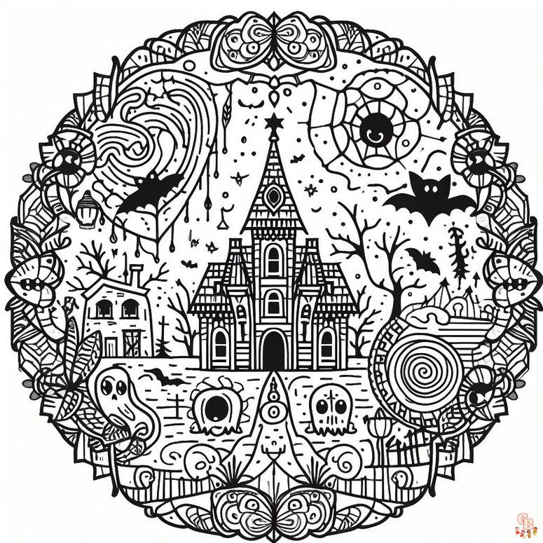 Coloriage Mandala dHalloween pour les maternelles