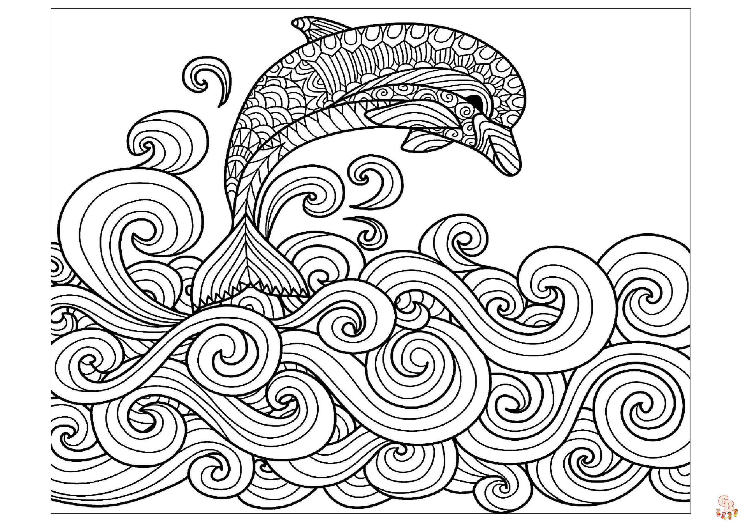 Coloriage Mandala dauphin