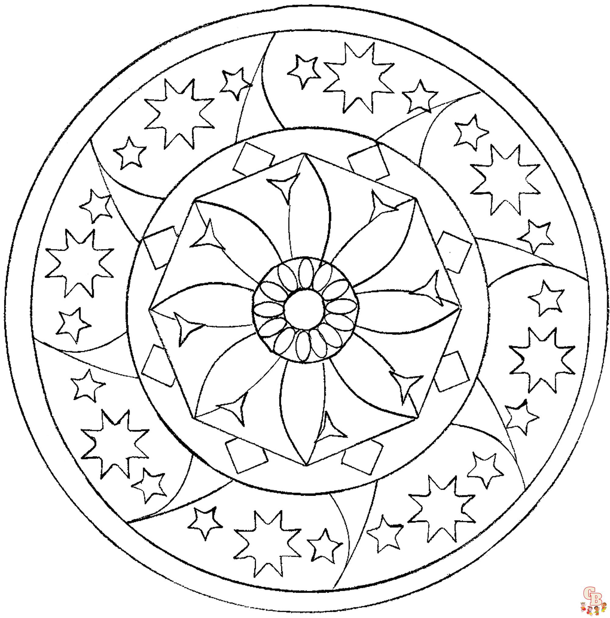 Coloriage Mandala etoile